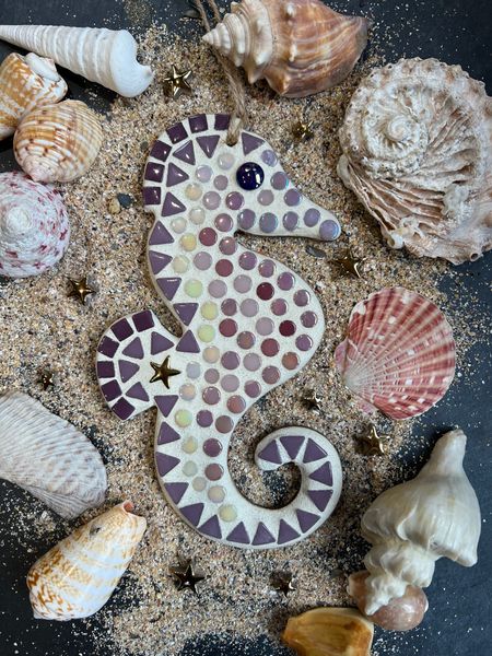 Finished seahorse mosaic 