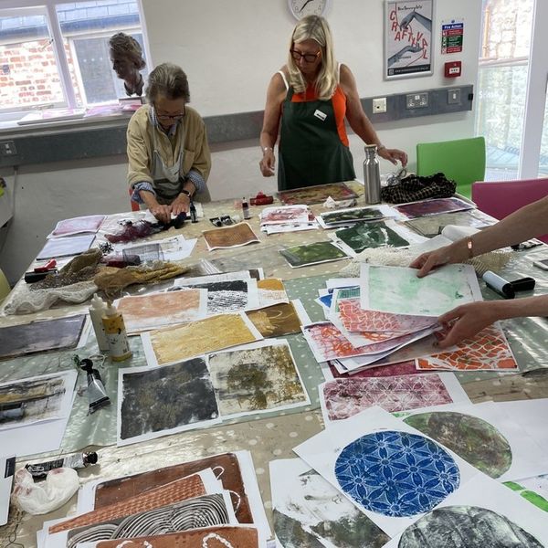 Gelli plate printing with textiles