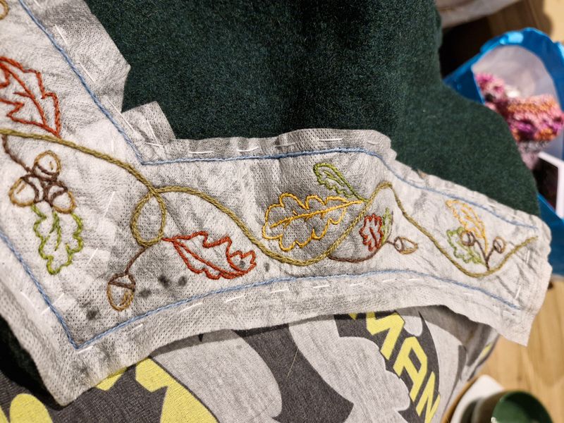 Cloak embroidery in progress 