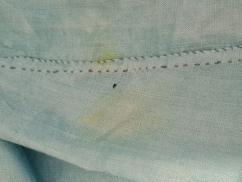 Close up seam stitching