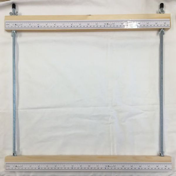 The adjustable tapestry frame included in the kit