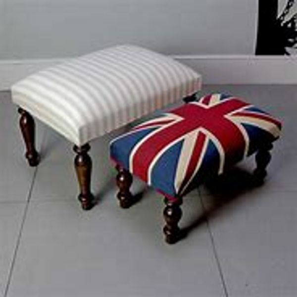 Upholstered foot stools at From Loft to Loved Sedgefield