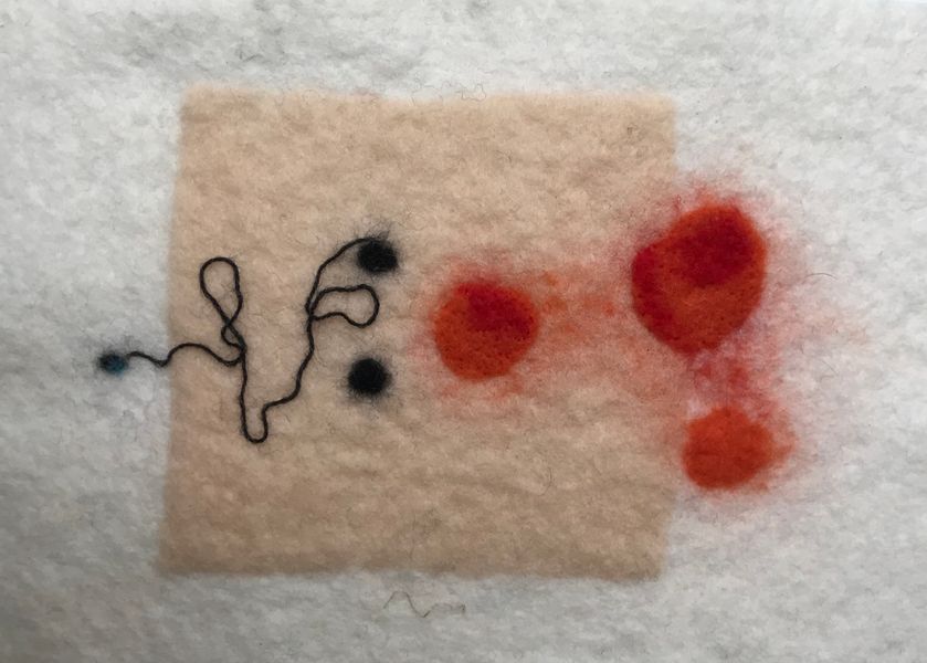 Victor Pasmore inspired pre-felt incorporating thread