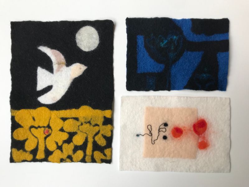 Braque, Matisse and Victor Pasmore inspired pre-felted images