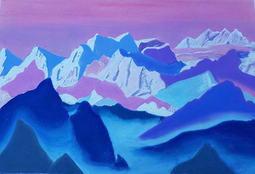 Mountains pastel. Student's work