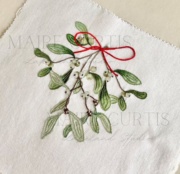 Mistletoe Embroidery kit from Maire Curtis Lakeland Studio