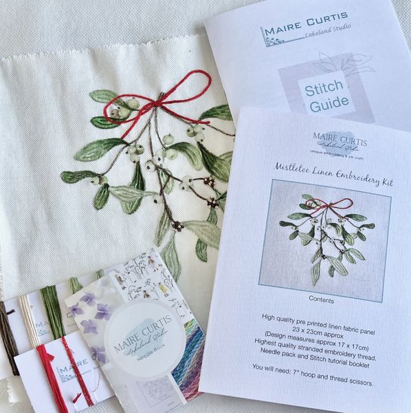 Mistletoe Embroidery kit from Maire Curtis Lakeland Studio