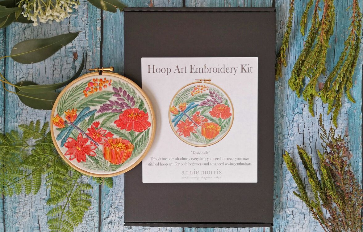 Hoop Punch Needle Embroidery Set - Dragonfly Designs