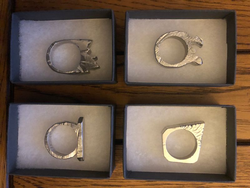 Rings ready for posting to their makers