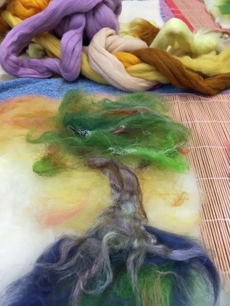 Before felting  students