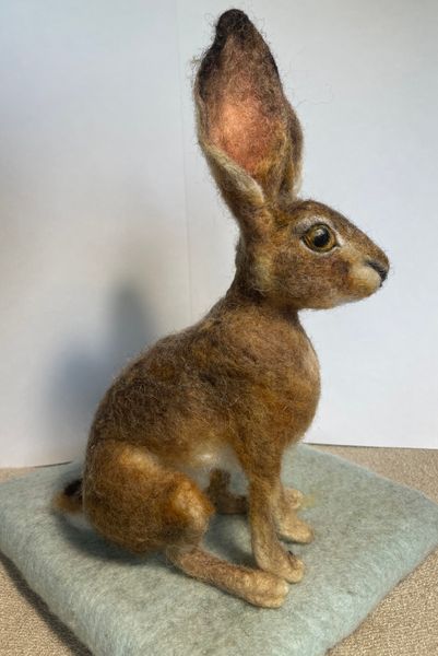Needle felted Hare by made by Cecily Kate