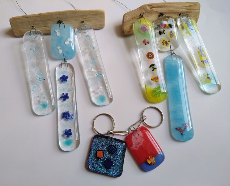 Fused glass chimes and Pendant class, Leyland 