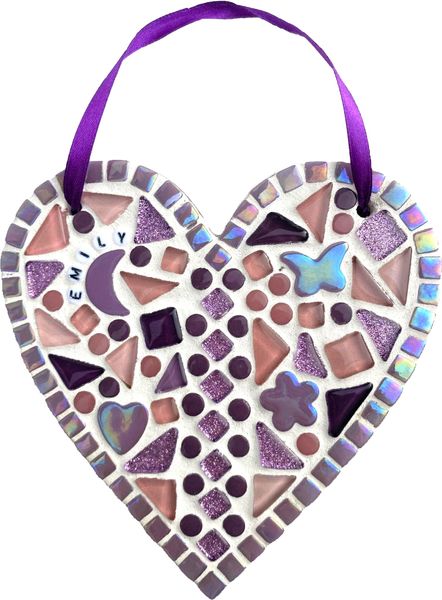 create your own mosaic heart, learn how to mosaic this heart with the kit