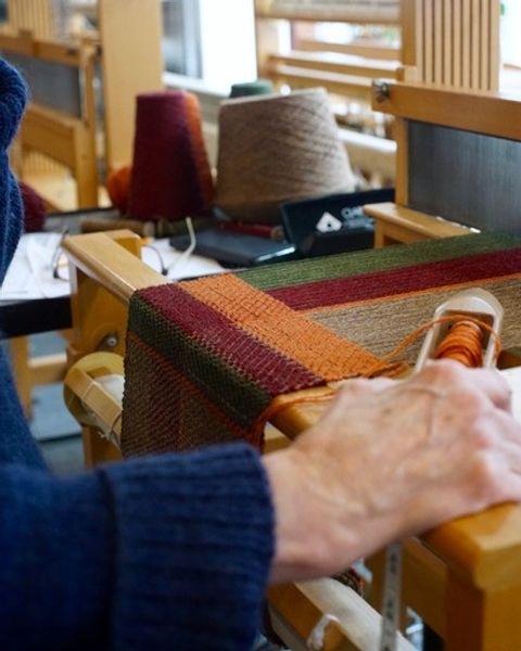 Weaving on the loom