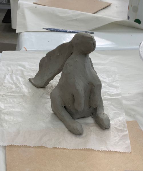 'Sitting' hare from a workshop