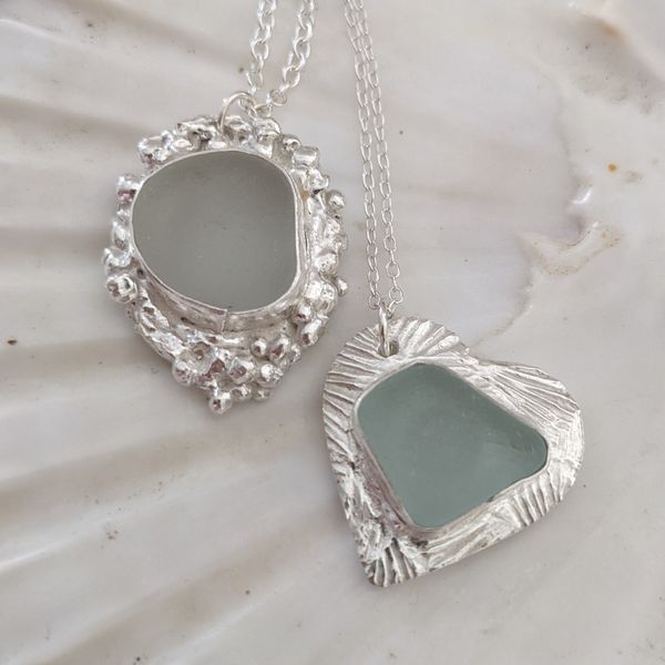 Examples of sea glass pendants