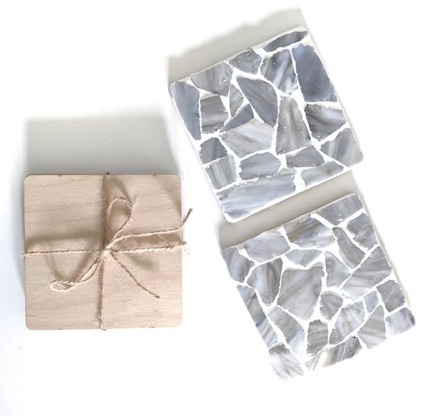 Stone Grey Tones Sea Glass Coaster Mosaic Kit
