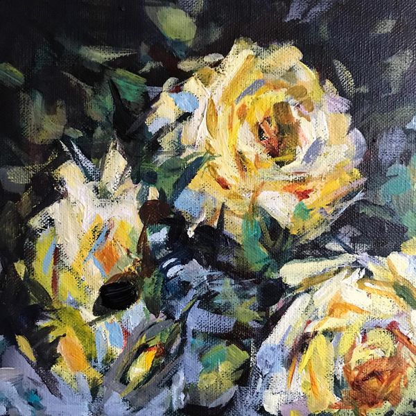 Yellow Roses. Original Painting.