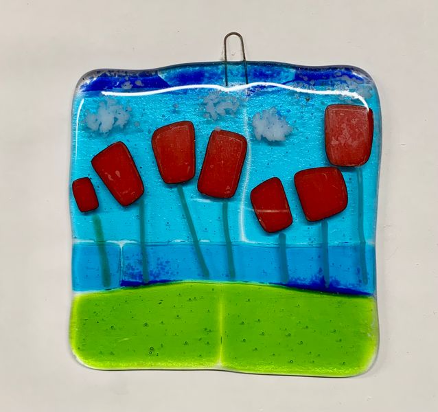 Glass fused tile, student work