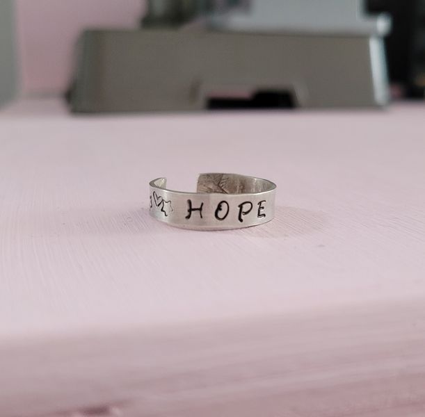 Silver stamped ring