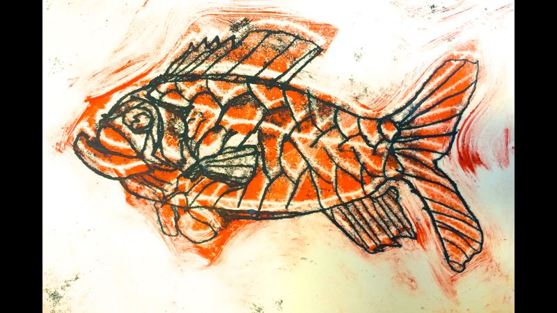 An example of fish - monoprint