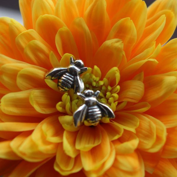 Pure Silver Bee Earrings