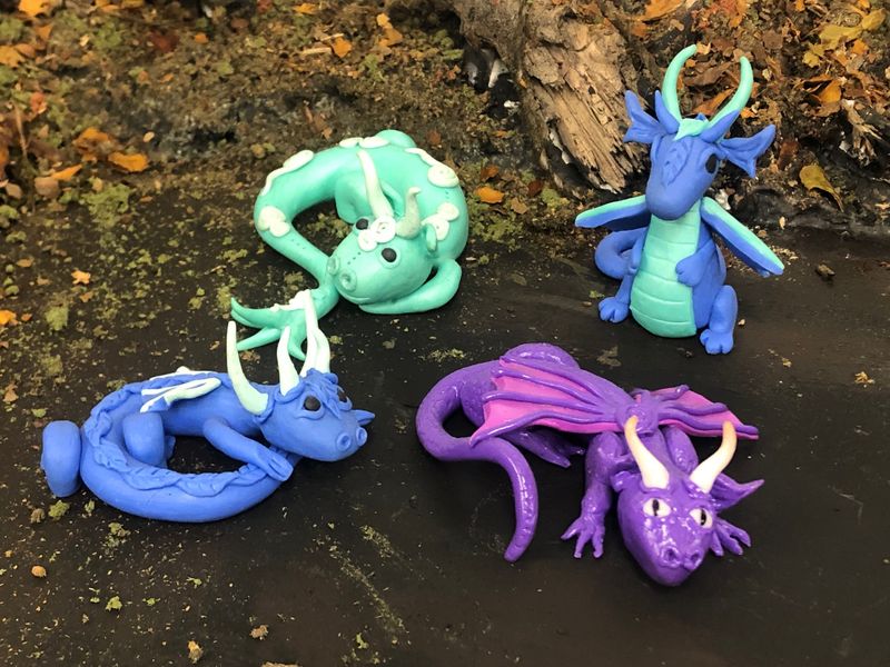 polymer clay dragons