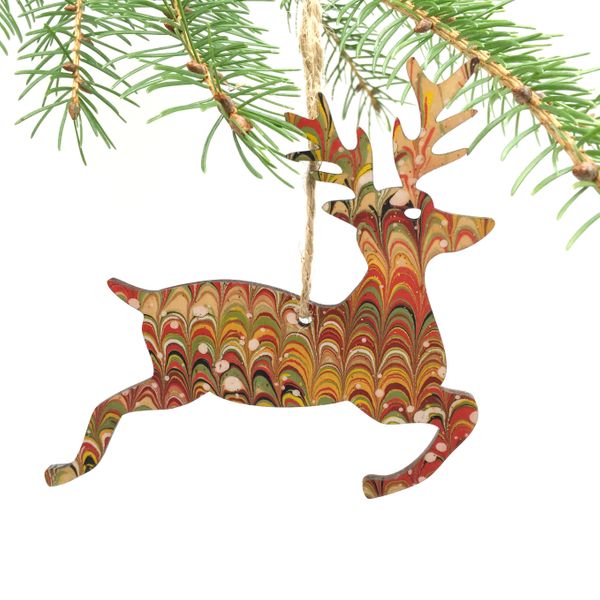 marbled christmas reindeer