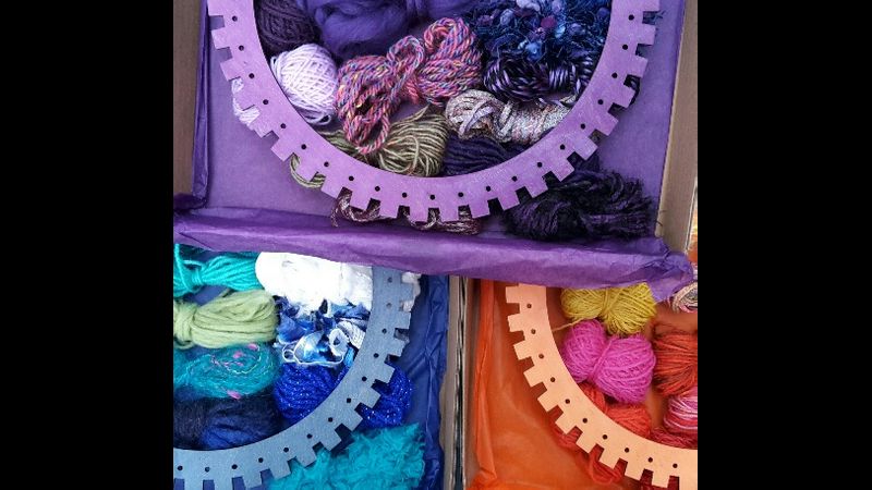 Weaving in the round - a workshop in a box to follow at home.