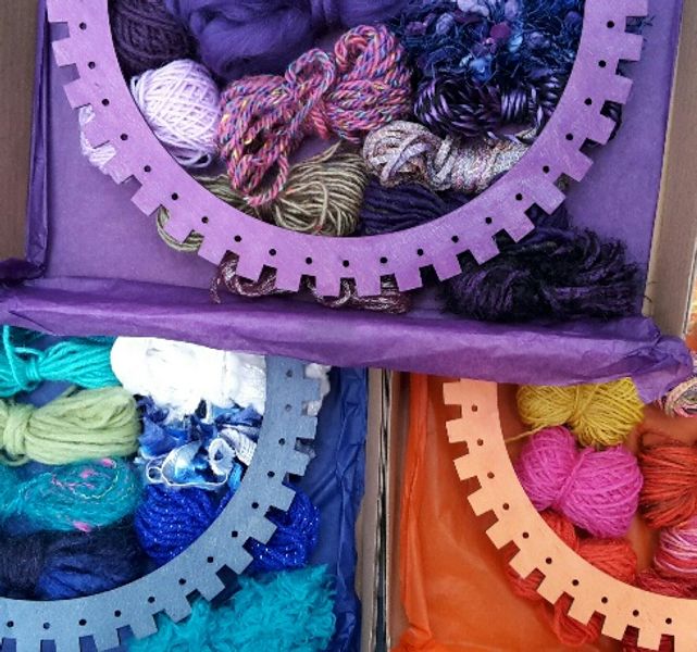 Weaving in the round - a workshop in a box to follow at home.