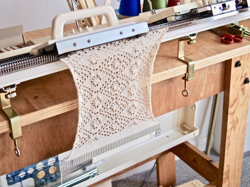 Lace knitting on the Brother knitting machine