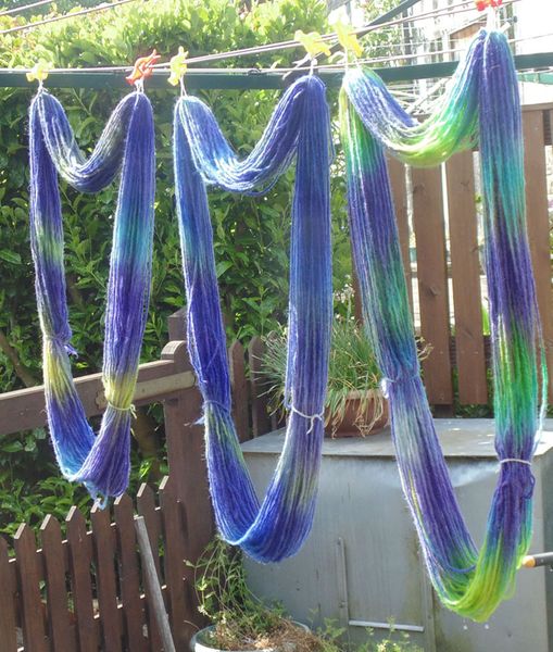 Skeins out to dry