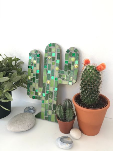 Completed Mosaic Cactus Kit lifestyle image