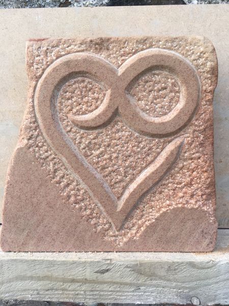 Celtic heart carved by student