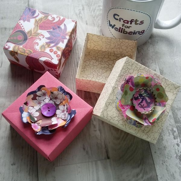 Gift box and floral embellishment examples