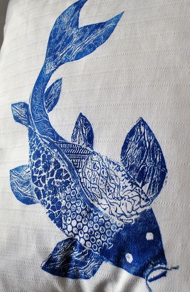 A close-up view of the printed fish.