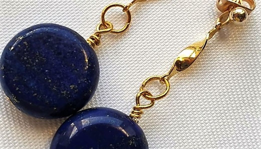 ♥ Close up Lapis Lazuli ~ Genuine Gemstone Earrings ♥