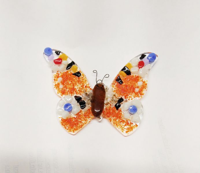 Peacock butterfly fused glass kit by Chrissy Webster