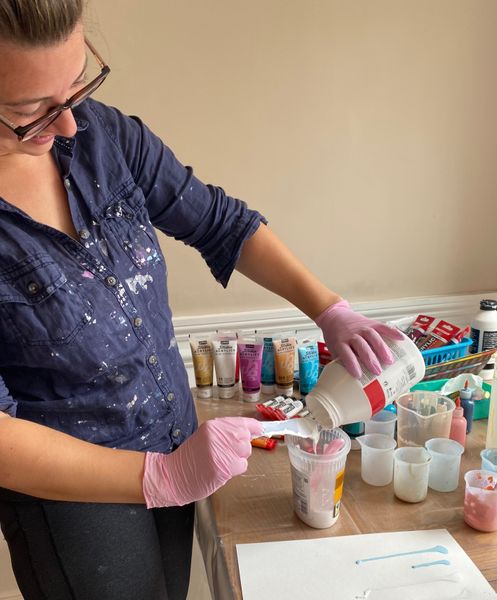 Learn to mix your acrylic paints to just the right consistency for pouring