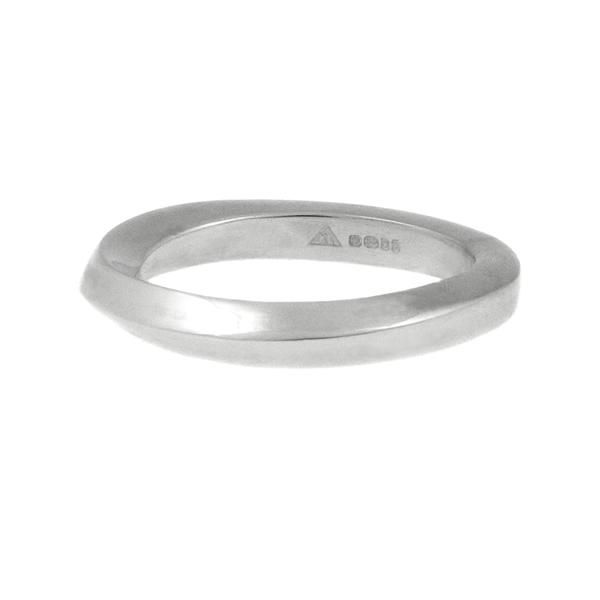 square silver twist ring
