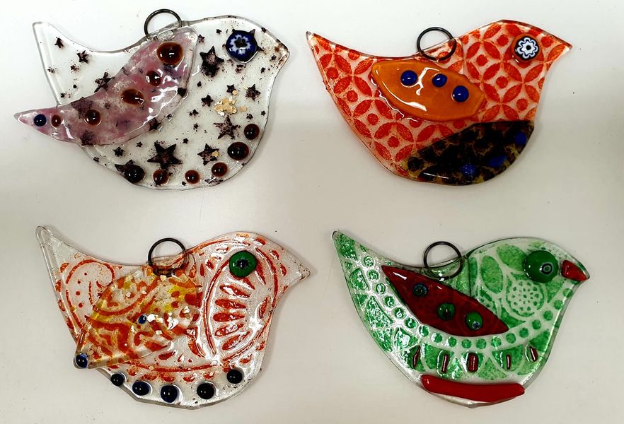 Fused Glass Workshops with Crafts in the Valley. Three Little Birds.