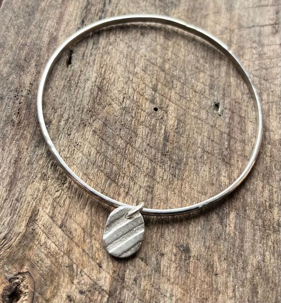 Silver Bangle with charm