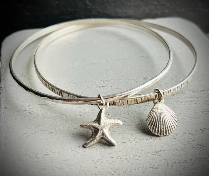 Silver Bangles with charms