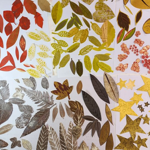 Gelli Plate Printed Leaves