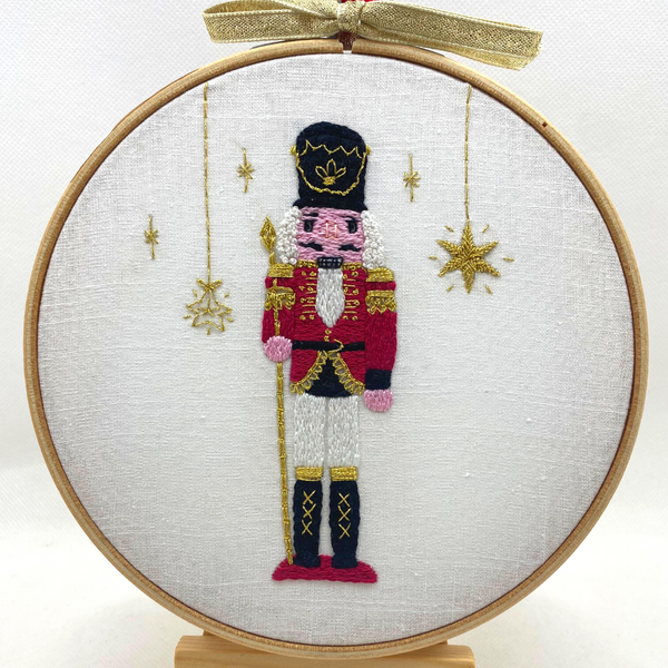 Bead embroidery kit with a plastic base Nutcracker needlework kit holiday  gift