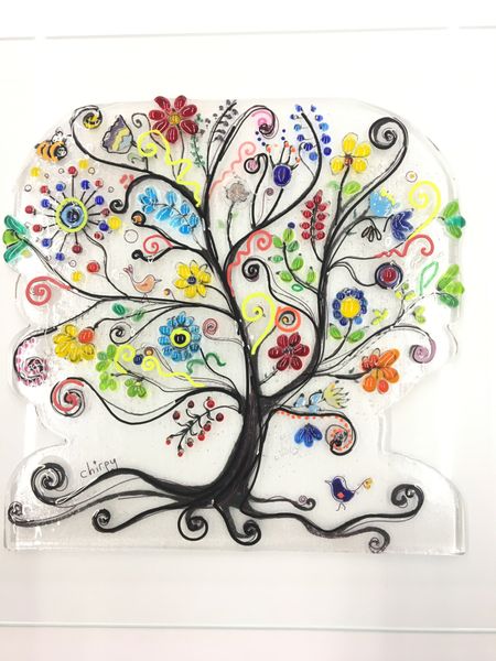 Tree of life Fused Art Glass course in Worthing, Sussex with Siobhan Jones & her amazing studio.