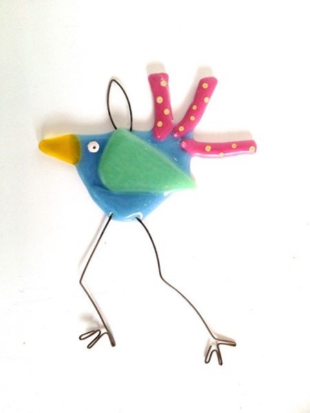 Make a fused glass FUNKY BIRD here in my professional studio Worthing, Sussex