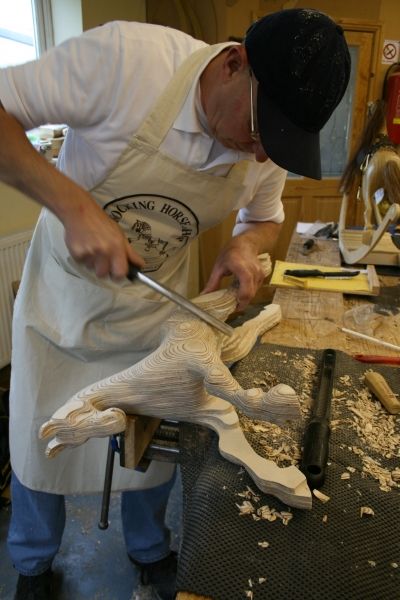 Carving Course Student working on Mini Rocky