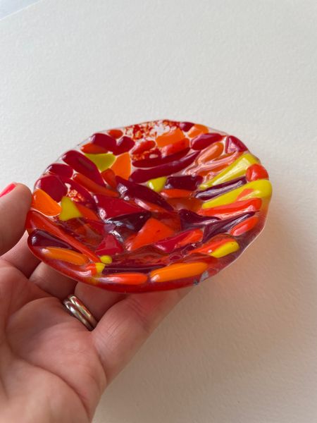 Red Fused Glass Dish