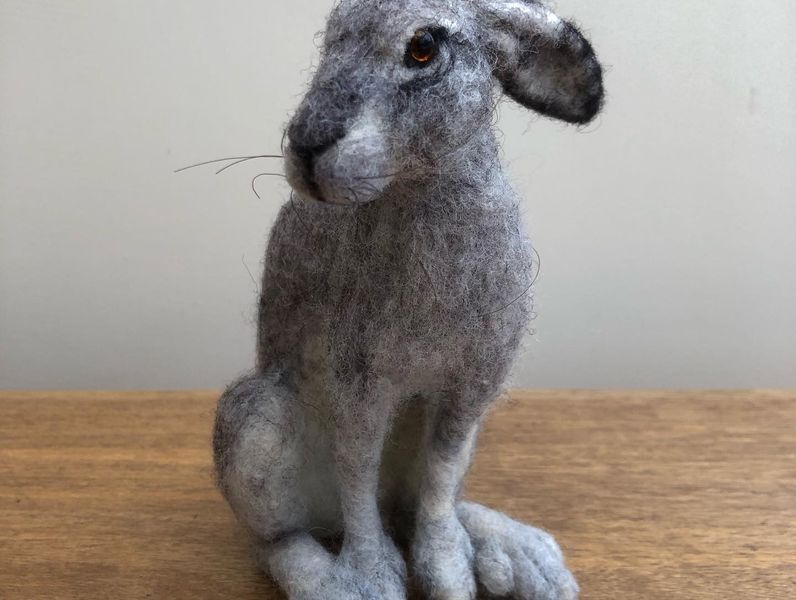 Hare felt art.